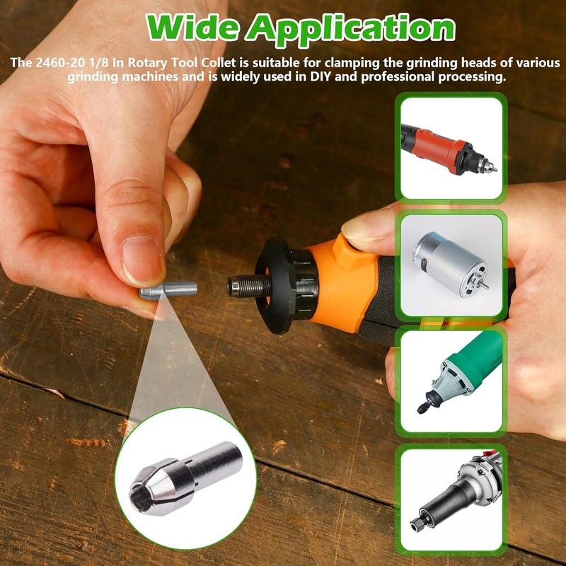 SuperDi 42-77-0400 2460-20 1/8 In Rotary Tool Collet Fit for Dremel Silver Color (5Pcs) - Image 4